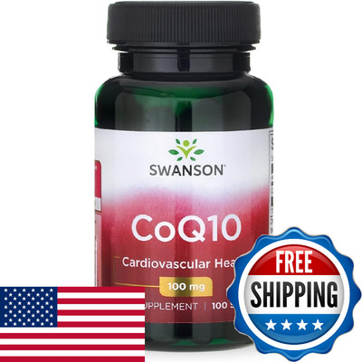 Swanson CoQ10 100mg Coenzyme Q10 Softgels Energy Antioxidant Support 100 Count