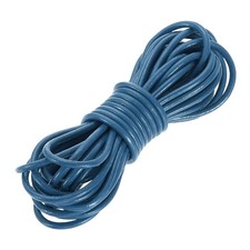 5.5 Yard 3mm Round Leather Cord Lacing String for DIY Crafts, Lake Blue