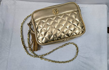 Borsa a tracolla vintage Moda Attiva oro trapuntata borsetta emblema leone