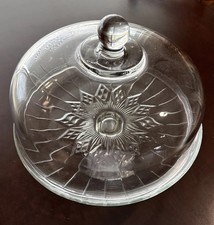 Vintage 2-in-1 Clear Glass Cake Stand with Dome Lid   Doubles as Punch Bowl 