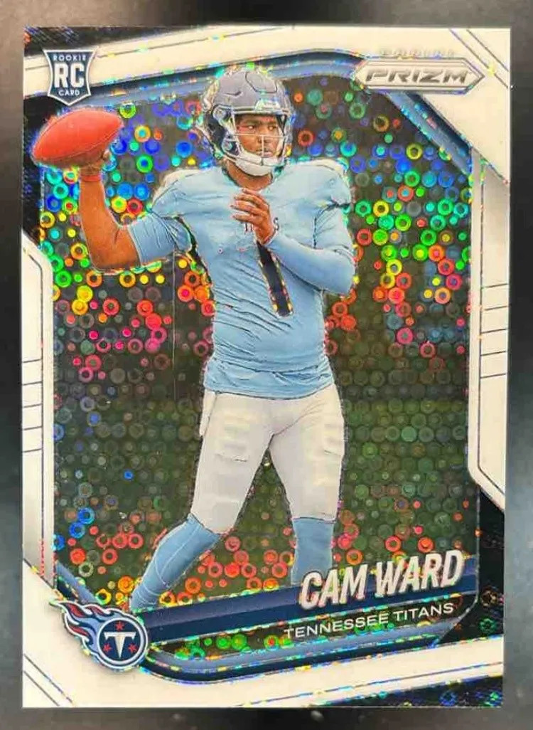 2025 Panini Prizm Cam Ward White Disco #352 RC Tennessee Titans