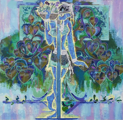 Lu Hong Spring Steps Serigraph Hand Signed Numbered on Rice Paper