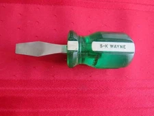Vintage S-K WAYNE Tools 1/4" Stubby Screwdriver # 72081 Slotted U.S.A.