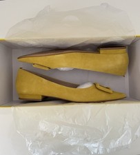 Boden Women’s Suede Flat Shoes Size 6 UK/39 Yellow Worn Once Indoors With Box