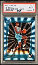 2021 Panini Donruss Rated Rookie Holo Light Blue Laser /60 Kai Jones #232 PSA 10