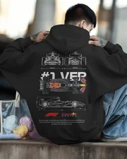 #1 Max Verstappen Hoodie F1 Fan Art Red Bull Racing Pullover Streetwear Popular