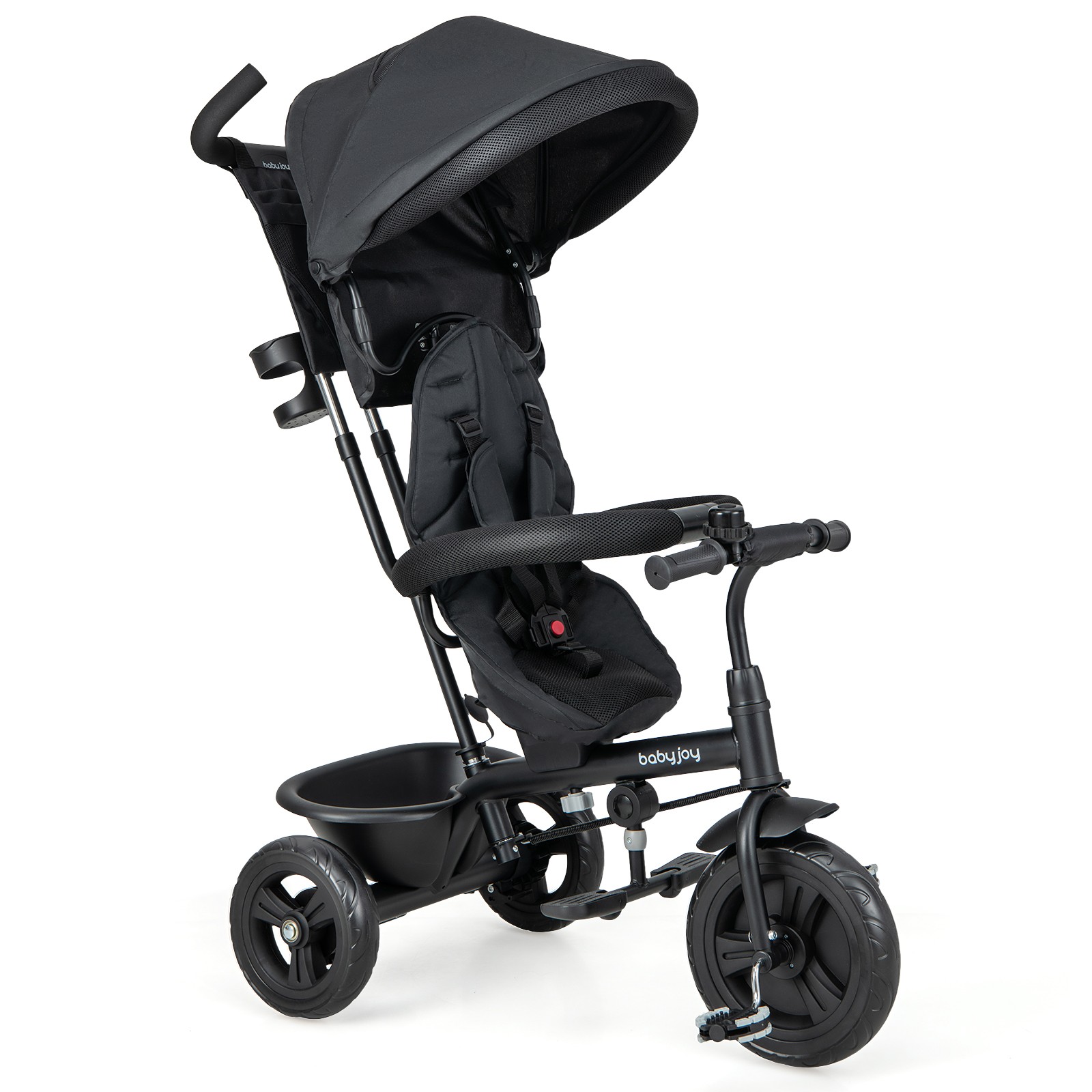 4-in-1 Multifunctional Tricycle Kids Trike w/ Removable Cano