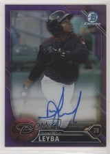 2016 Bowman Chrome Prospects Purple Refractor 17/250 Domingo Leyba Auto 4l3