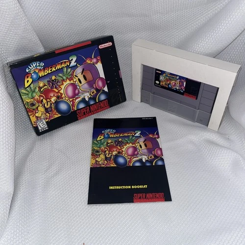 VGC! Super Bomberman 2 (Super Nintendo SNES) Complete CIB - Tested - Authentic