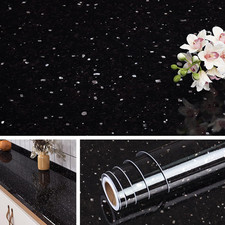 Black White Granite Peel and Stick Contact Paper for Countertops 36"x197