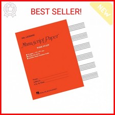 Wide Staff Manuscript Paper Red Cover  Music Composition Notebook with Six La