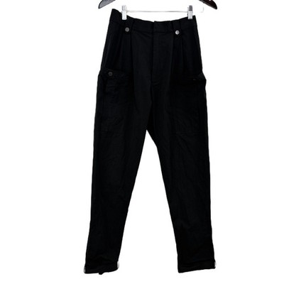 Dept Anonym Pants Womens Small Black Cargo Pleated Snap Cuff High Rise Tapered