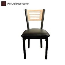 Oak Street Mfg 5Line Natural Wood Back Chair w/Wine Vinyl Seat