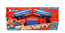 Zuru X-Shot Insanity Manic Twin Pack Insanity Manic Foam Dart Blaster Gun- New