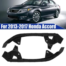 Pair For 2013-2017 Honda Accord Sedan Black Headlight Bracket Mounting Support