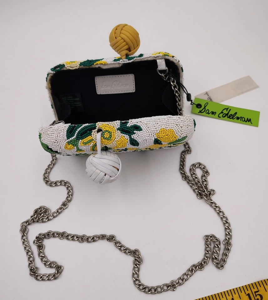 Nuevo con etiquetas Bolso sin asas Sam Edelman Annabelle estuche rígido con cuentas talla OS venta al por menor $128.00 Foto 3 de 4