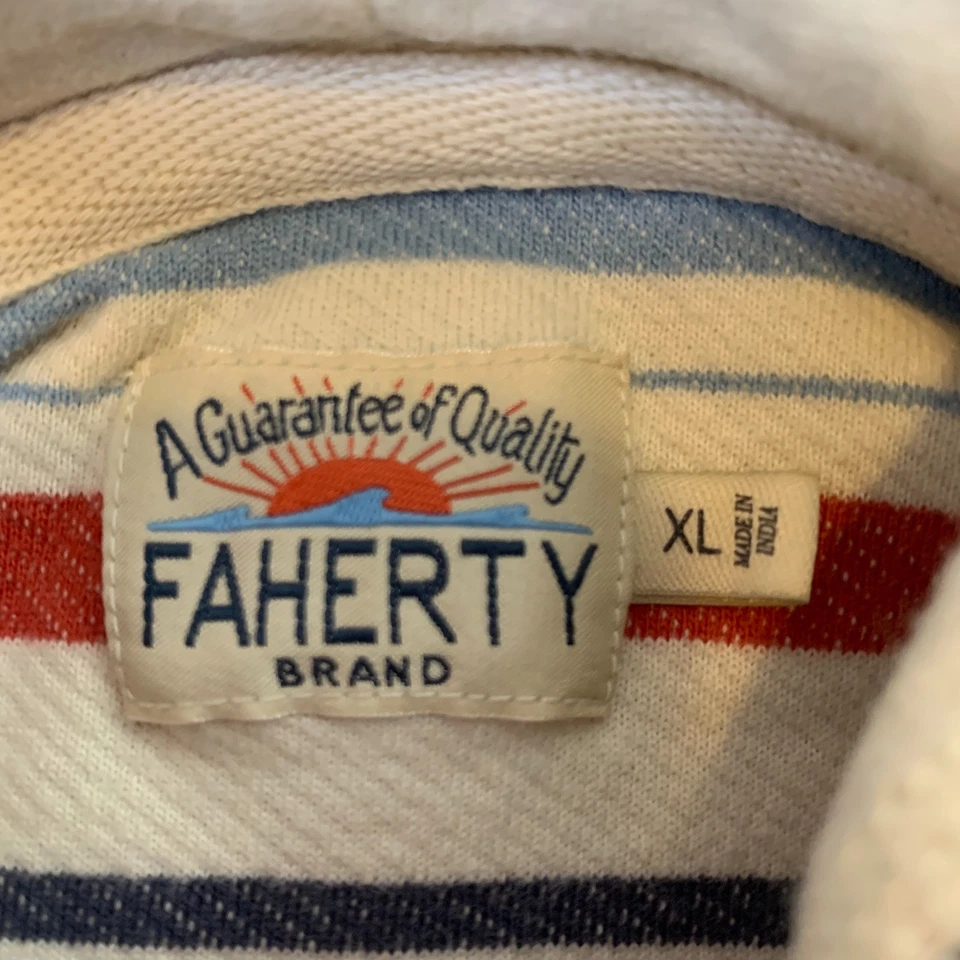 Sudadera con Capucha Faherty Byron Bay Para Hombres XL Azul Azteca Pullover Algodón Orgánico Sudadera Foto 3 de 4