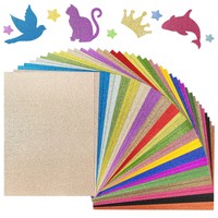 40 Blatt Glitzerpapier A4 Bastelpapier Bunt Set, 20 Farben, 250G/M², Glitzer ...