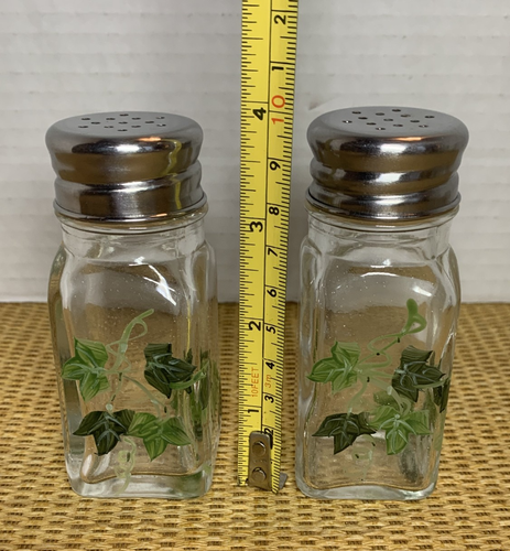 Vtg Gemco Ivy Collection Hand Painted Tableware Accessory Glass 6 Piece Set - Picture 13 of 22