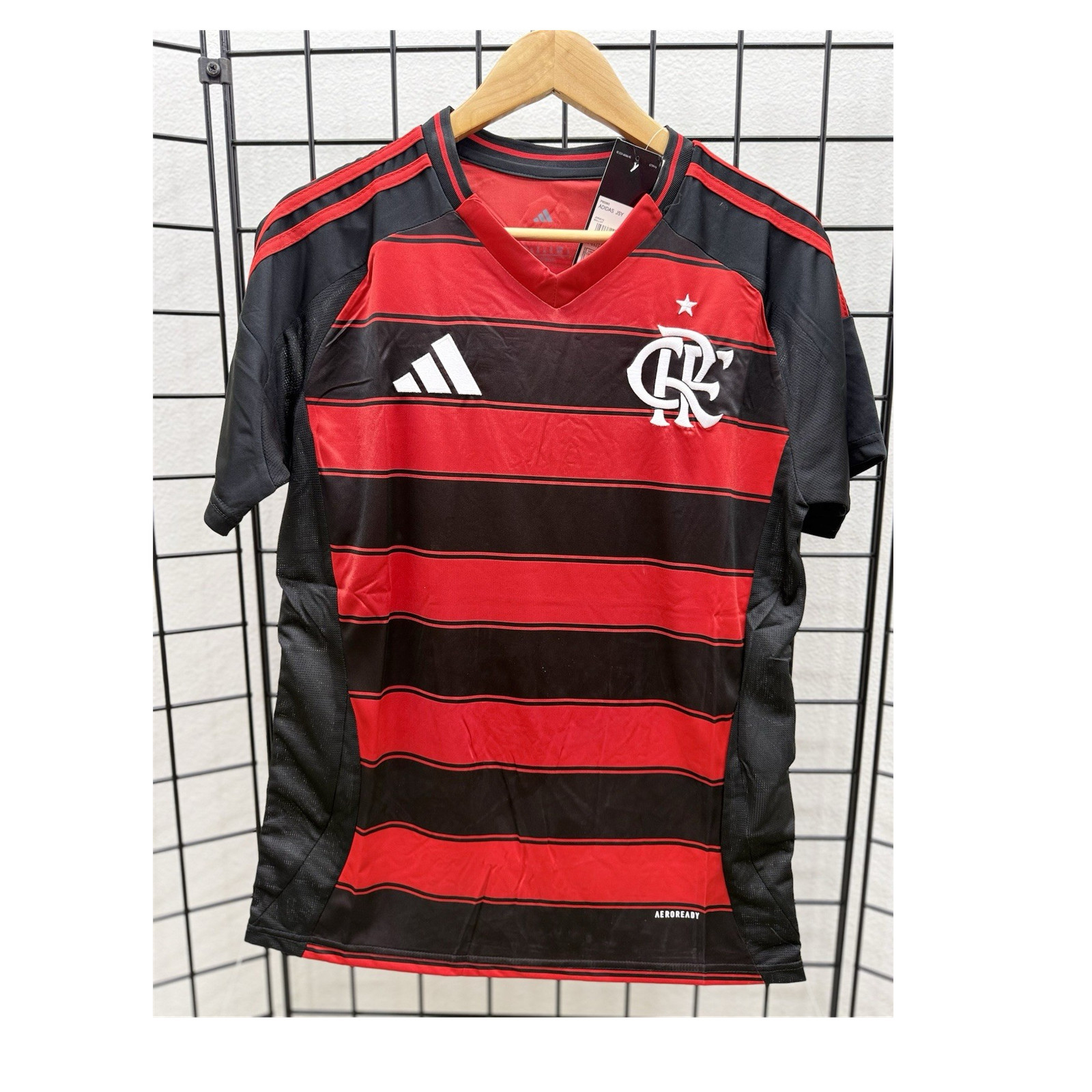 adidas Flamengo Red Black Striped Soccer Jersey Shirt Size M
