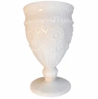 Pioneer Woman Adeline Milk Glass Goblet White Embossed Vintage Style Cup (2) Set
