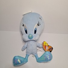 2003 Mattel Blue Tweety Bird Plush w Sparkle Feet Looney Tunes WB 11" With Tags