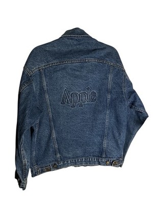 RARE Vintage Apple Computer Denim Jean Jacket Size Small Embossed