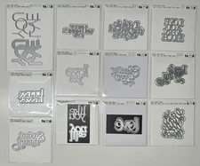 Repro Word Dies Lot of 12 - SIMON SAYS STAMP - Love, Hugs, Like, Valentine, Kiss