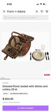 Brand new Alessi Picnic Basket Service for 4