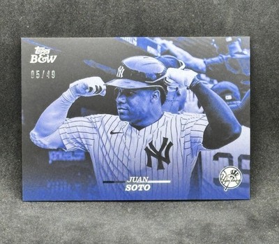 2024 Topps Black & White #57 Juan Soto Blue /49 Mets Yankees