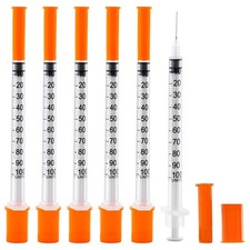 U-100 1cc 31 Gauge 5/16 Inch Syringe, Individually Packed 20 PACK YELLOW 