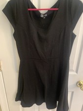 Womens Vibe Black Size Large Mini Flared Dress