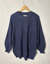 American Eagle Sweater Womens Medium Blue Chunky Knit Pullover Relaxed Fit Cozy