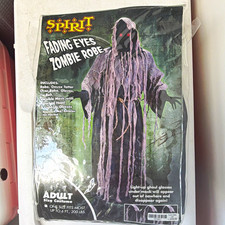 Spirit Fading Eyes Zombie Robe Costume w/ Hood Light-Up Glasses, One Size