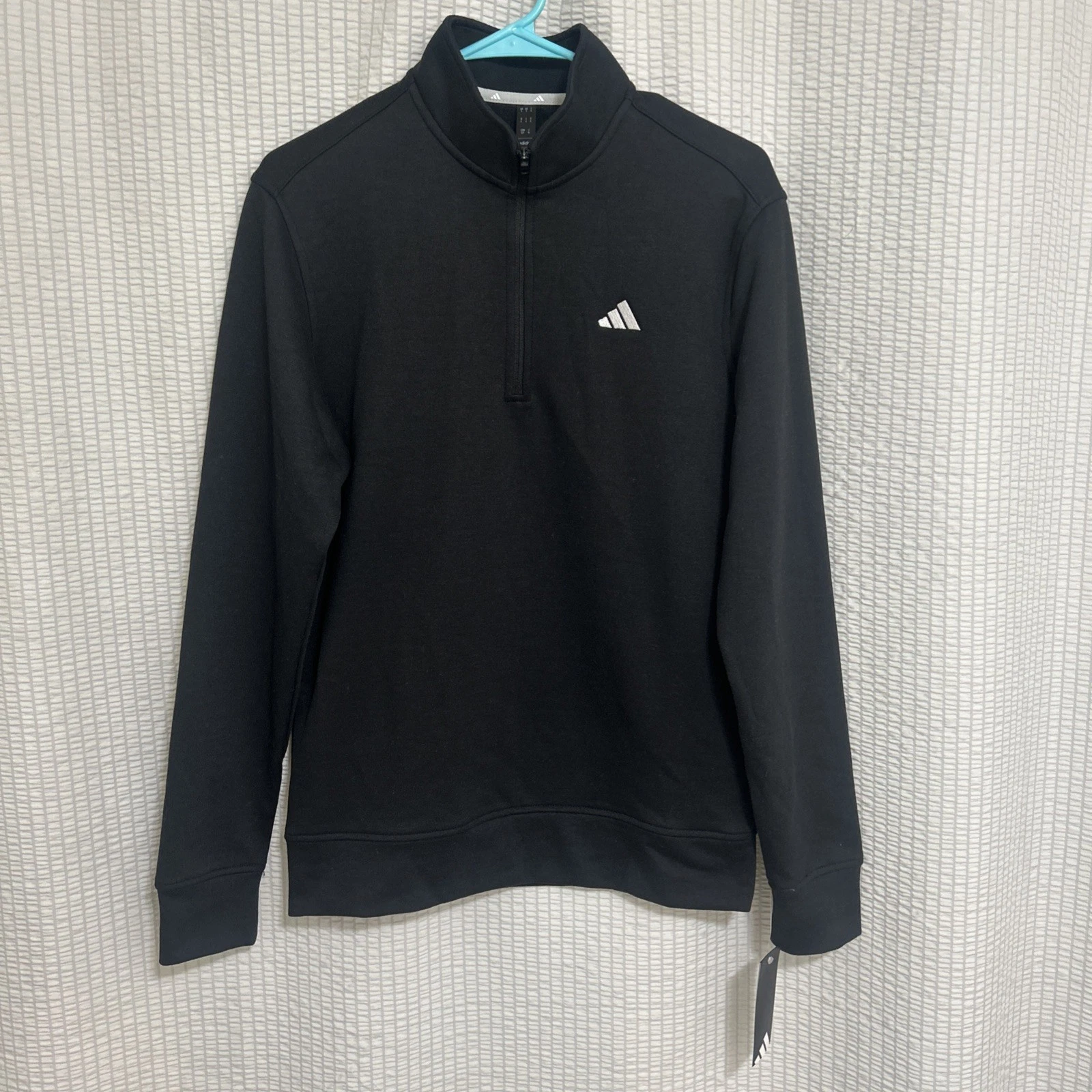 Adidas Men's Go To 1/4 Zip Pullover Sz Medium Black W/White Logo ADVR0955 NWT!