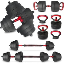Adjustable Dumbbell Changeable Dumbbell Set with Connecting Rod 4 in1 Dumbbells