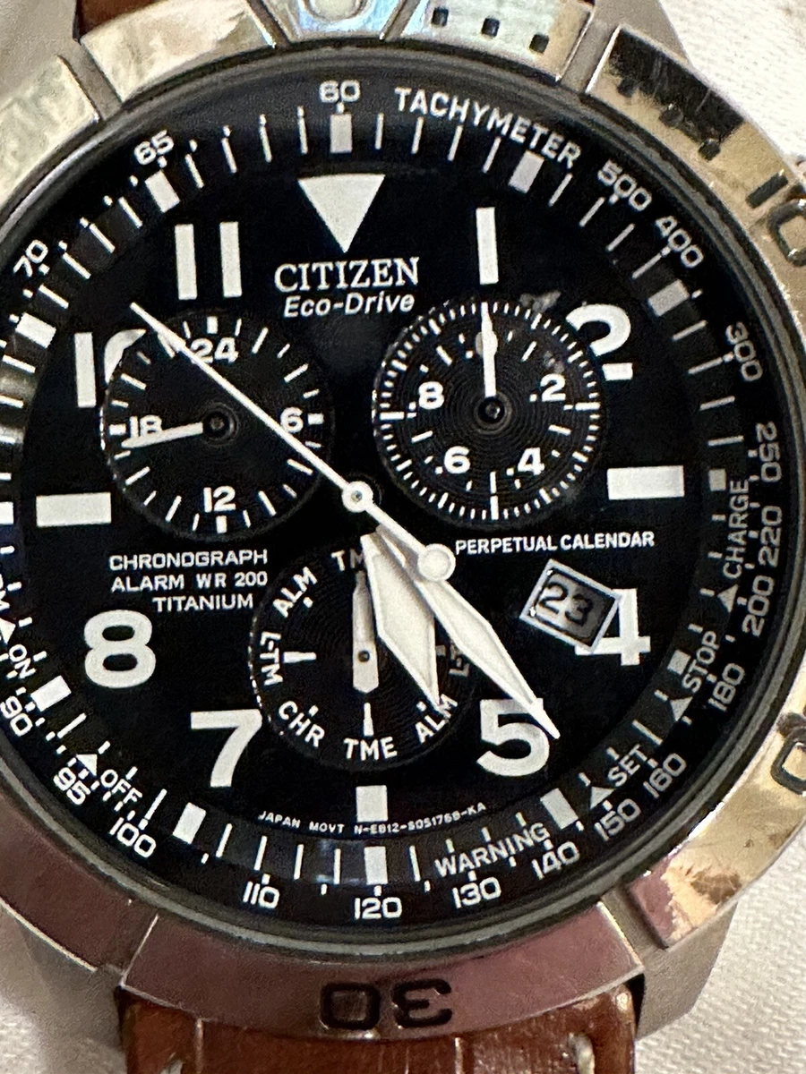 Citizen Eco Drive Titanium Perpetual Calendar Wrist Watch