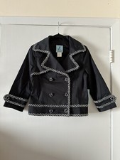 Nwt Guess Marciano Womens Sz M Black Tweed Double Breasted Jacket Blazer