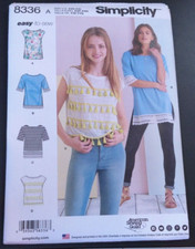 Simplicity Pattern 8336 Ms Knit Tops w/Length Sleeve Trim Variations XXS-XXL