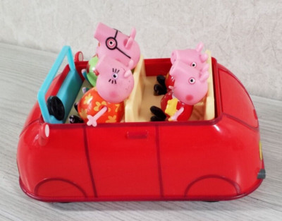 Peppa Pig Little Red Family Car 4 Figures Vintage Jazwares 2003 Toy