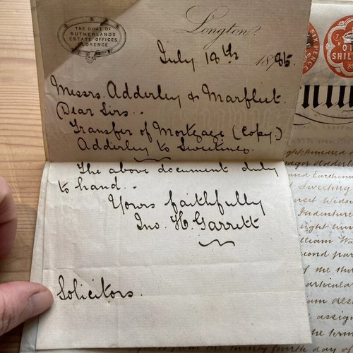 Victorian Pergament Indenture: 1885 Adderley & Sweeting Blantyre St Florence Staffs - Bild 4 von 7