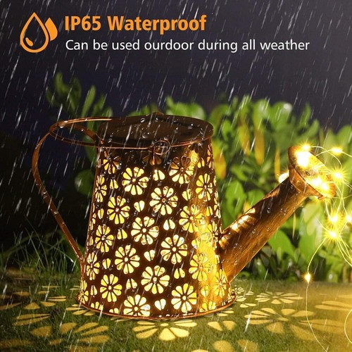 120 LEDs Solar Gießkanne Leuchte Wasserfall Gartendeko Lichterkette Außenlampe - Bild 3 von 12