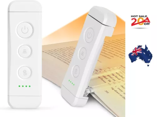 Glocusent USB Rechargeable Book Light for Reading in Bed, Portable Clip-On LED R