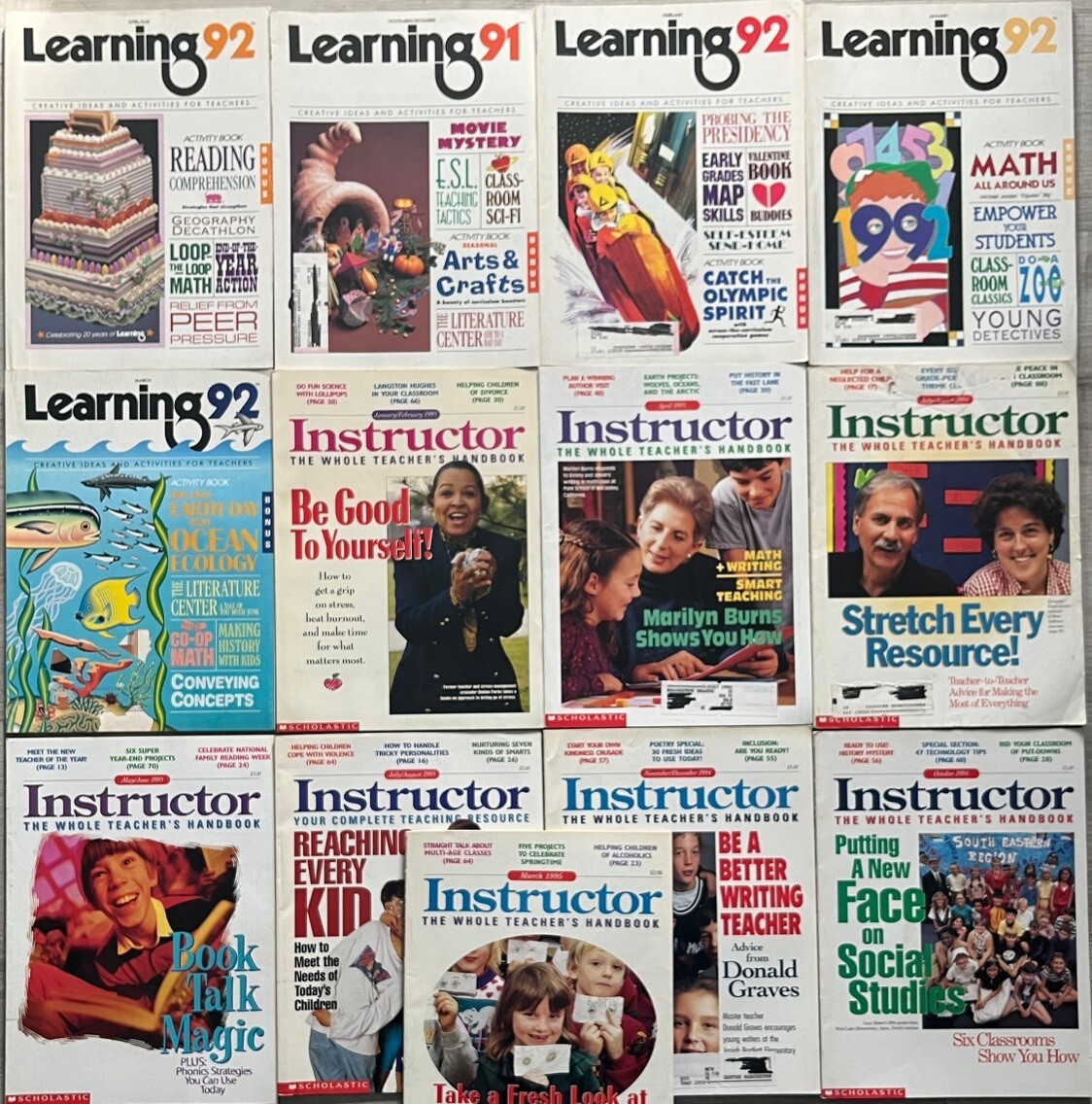 Vintage Teacher Magazine Lot of 13 Instructor Learning
