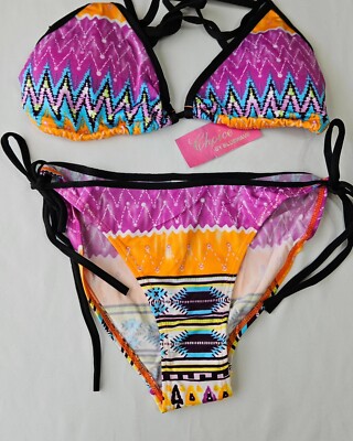 Choice By Bluewave  Print String Bikini. Sz S NWT