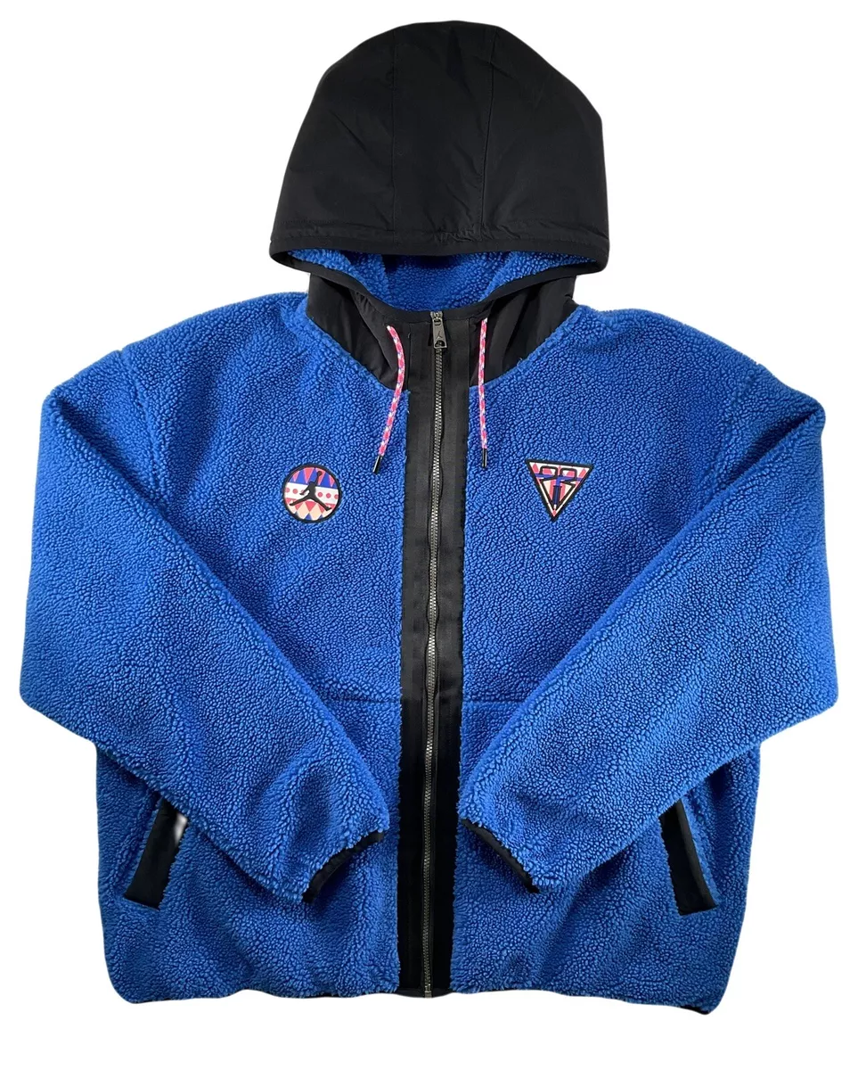 Jordan Jacket Sherpa Fleece Full Zip Logo Hoodie 23 Blue Sample Men s XXL Rare