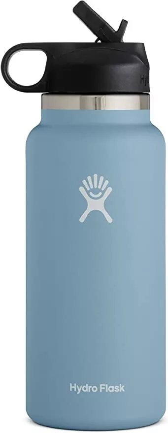 Hydro Flask Wide Mouth Straw Lid Water Bottle 32 Oz - Blue/Rain