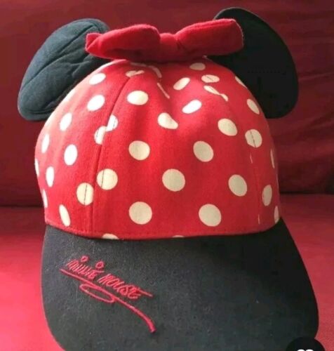 Walt Disney World Minnie Mouse Ears Baseball Cap Hat Polka Dot Red White - Picture 7 of 12