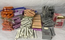 As Is Huge Lot Vintage Perm Rods 2 Sizes Orange Grey White Blue Purple Curlers