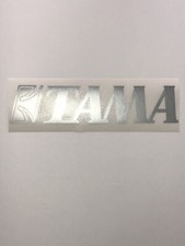 Tama Drum  Head Decal Logo Silver High Quality Permanent Vinyl 9  X 2      